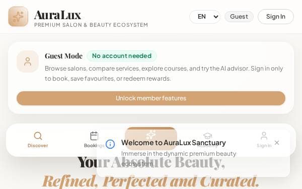 Screenshot of Luxury Beauty Hub