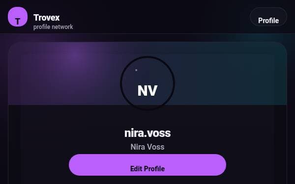 Screenshot of Trovex Profile