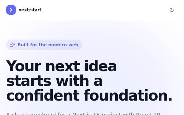 Screenshot of Next.js Starter
