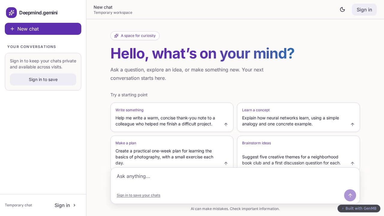 Screenshot of Deepmind.gemini
