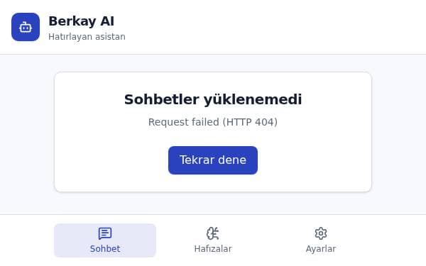 Screenshot of Berkay Memory AI