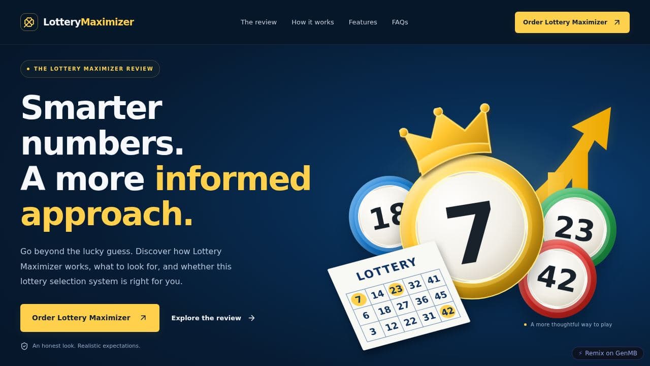 Screenshot of Lottery Maximizer — An Informed Approach