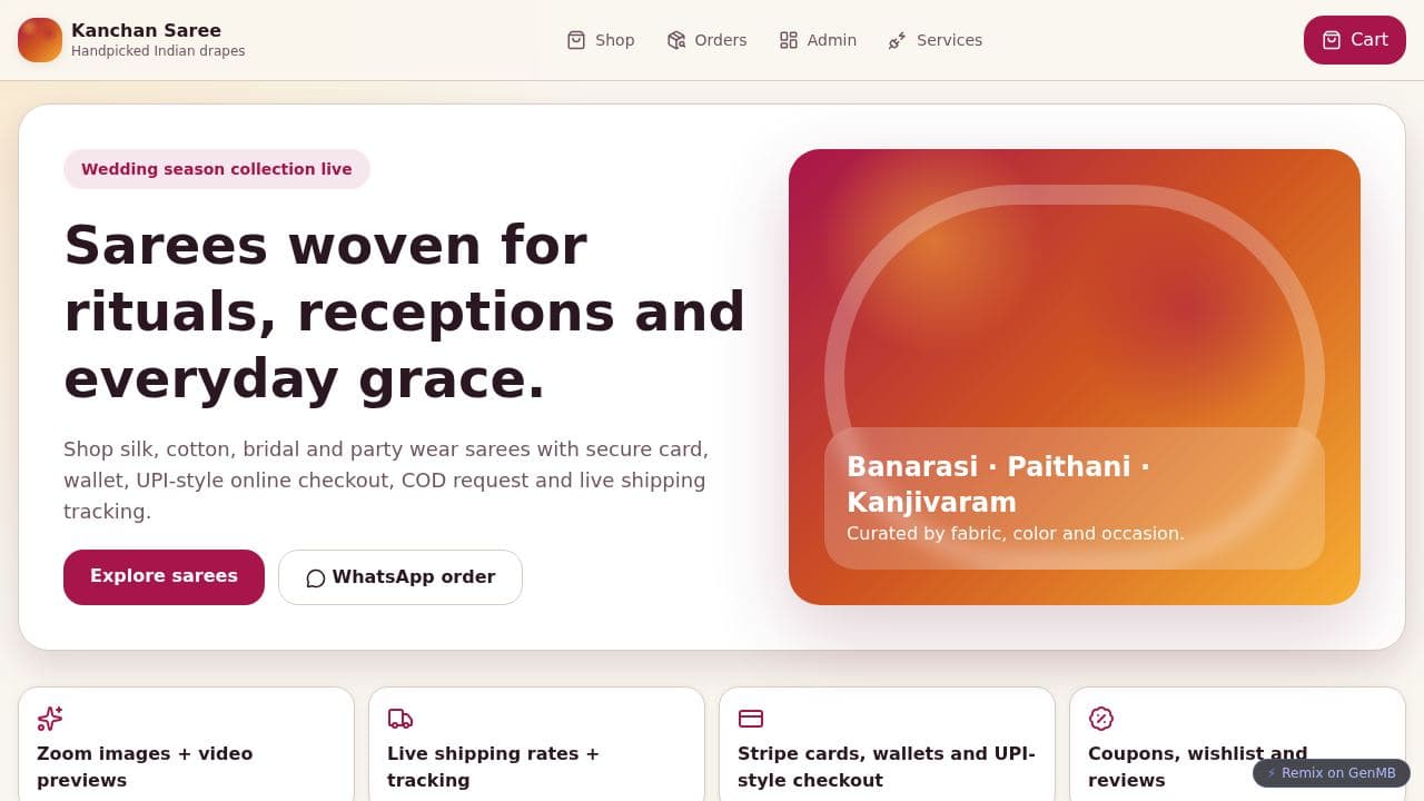 Screenshot of Kanchan Saree