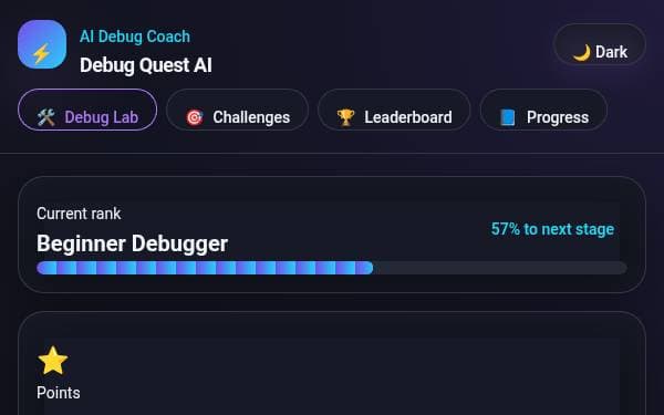 Screenshot of Debug Quest AI