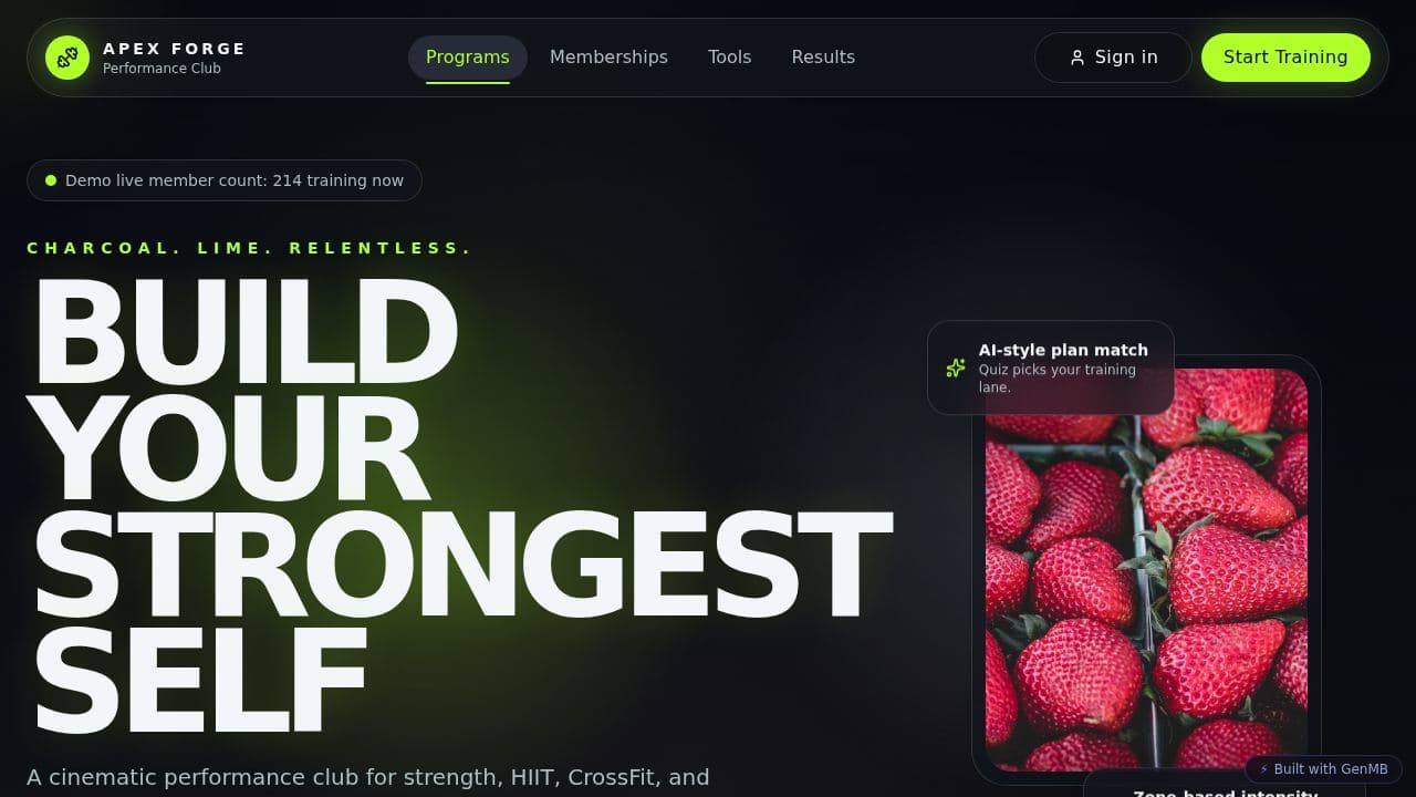 Screenshot of Apex Gym Experience