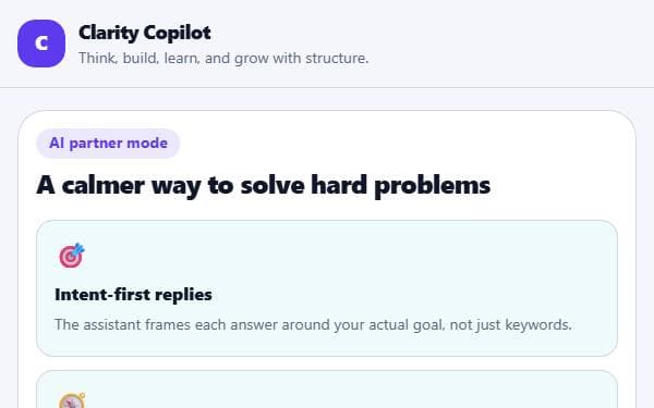 Screenshot of Clarity Copilot