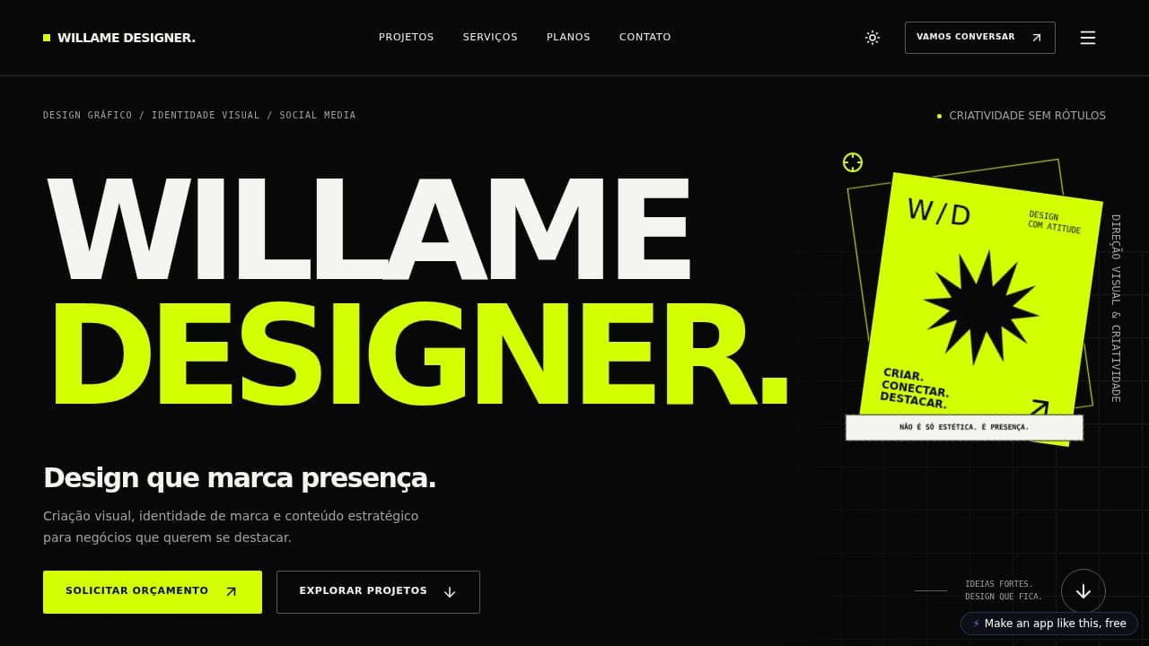 Screenshot of WILLAME DESIGNER