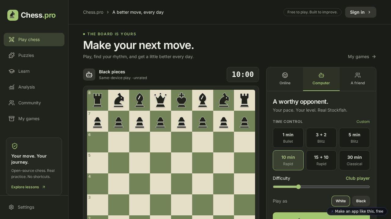 Screenshot of Chess.pro Online