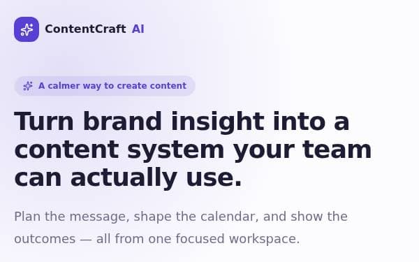 Screenshot of ContentCraft AI Planner