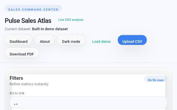 Screenshot of Pulse Sales Atlas