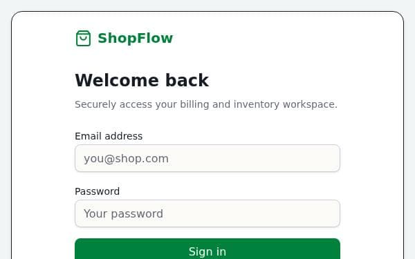 Screenshot of Shop Billing Manager
