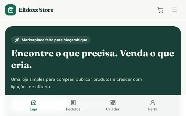 Screenshot of Elidoxx Store Marketplace