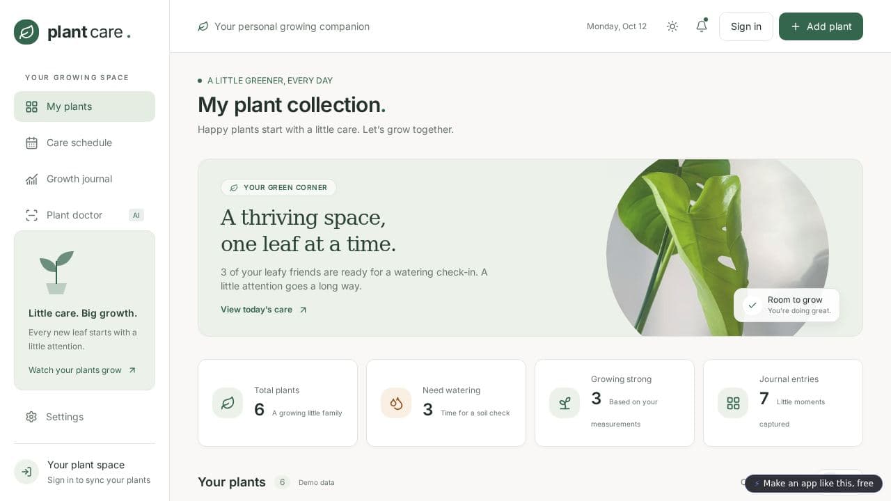 Screenshot of Smart Plant Companion