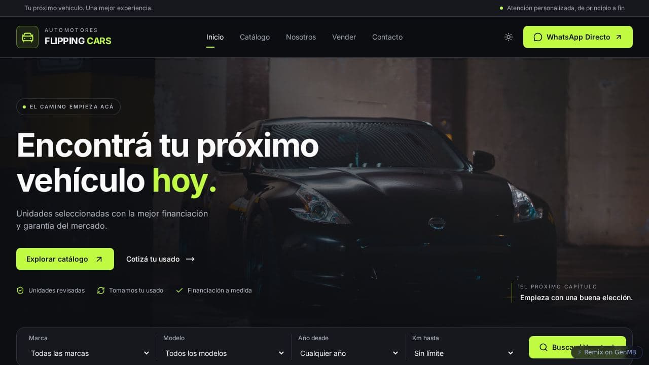 Screenshot of Automotive Dealership