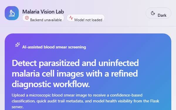 Screenshot of Malaria Vision Lab