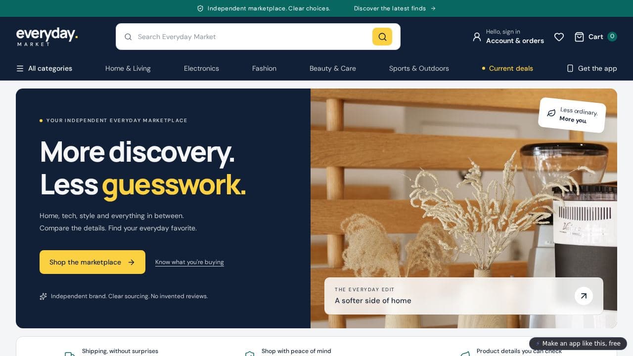 Screenshot of Modern Marketplace