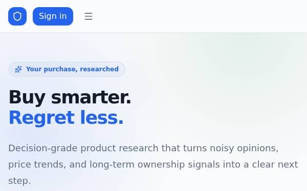 Screenshot of Before You Buy