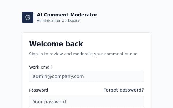 Screenshot of AI Comment Moderator
