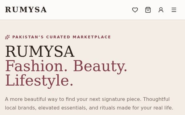 Screenshot of Rumysa Fashion Marketplace