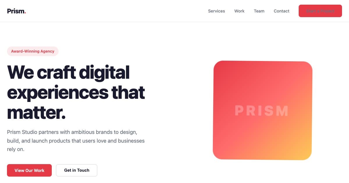 Screenshot of Creative Agency Landing