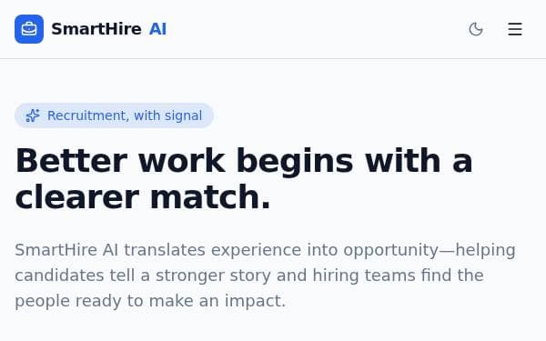 Screenshot of SmartHire AI