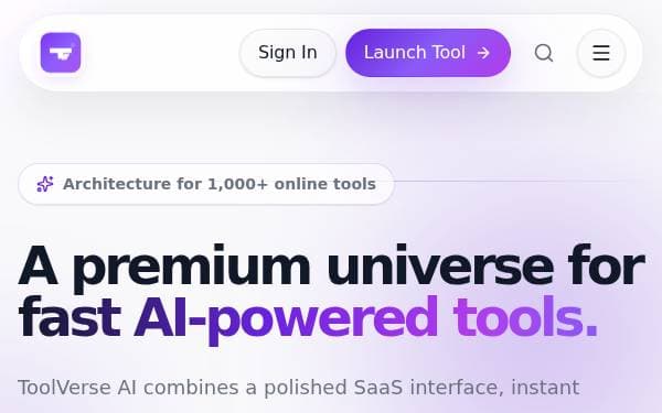 Screenshot of ToolVerse AI