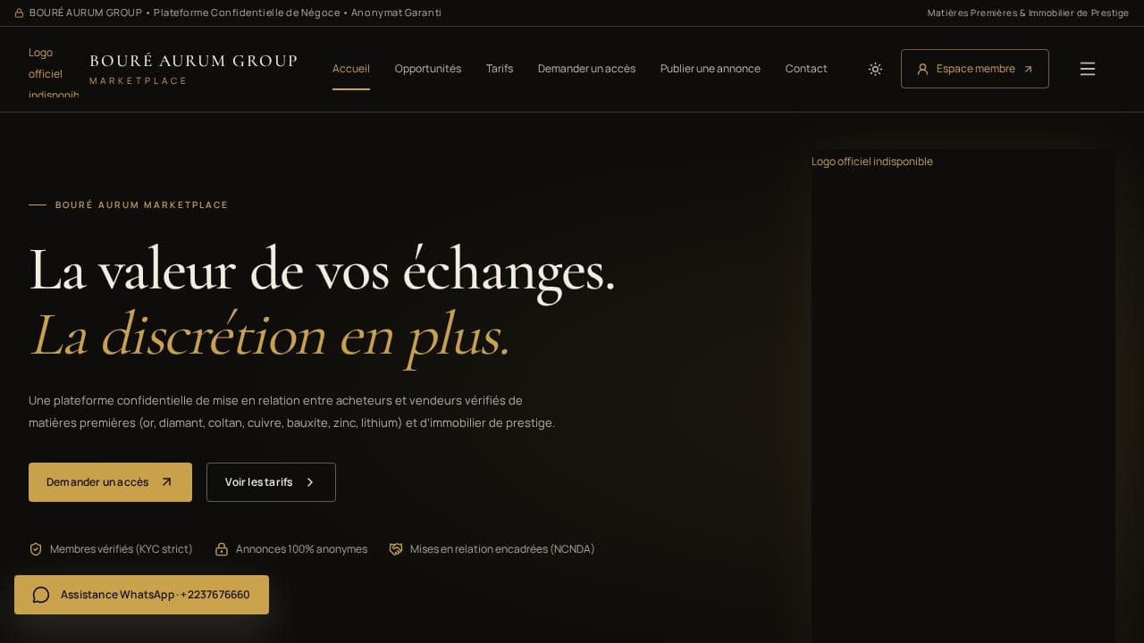 Screenshot of BOURÉ AURUM GROUP