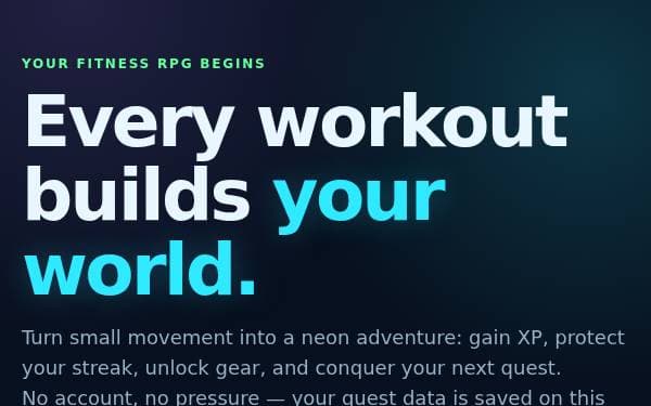 Screenshot of FitQuest Fitness RPG