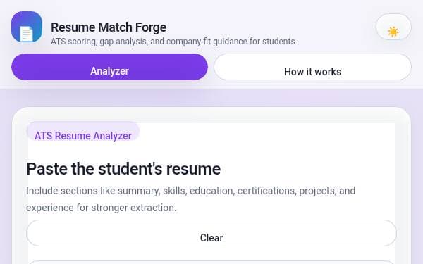Screenshot of Resume Match Forge