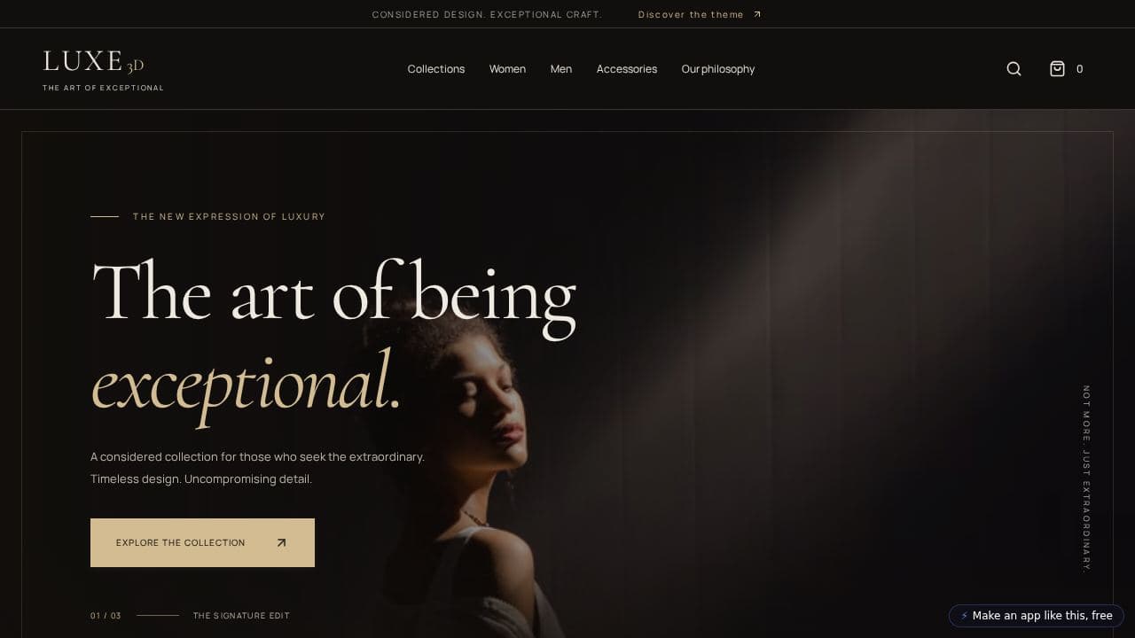 Screenshot of Luxury Shopify Theme
