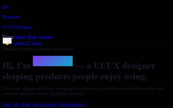 Screenshot of Keerthika Portfolio