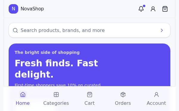 Screenshot of NovaShop Marketplace