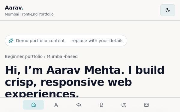 Screenshot of Mumbai Portfolio
