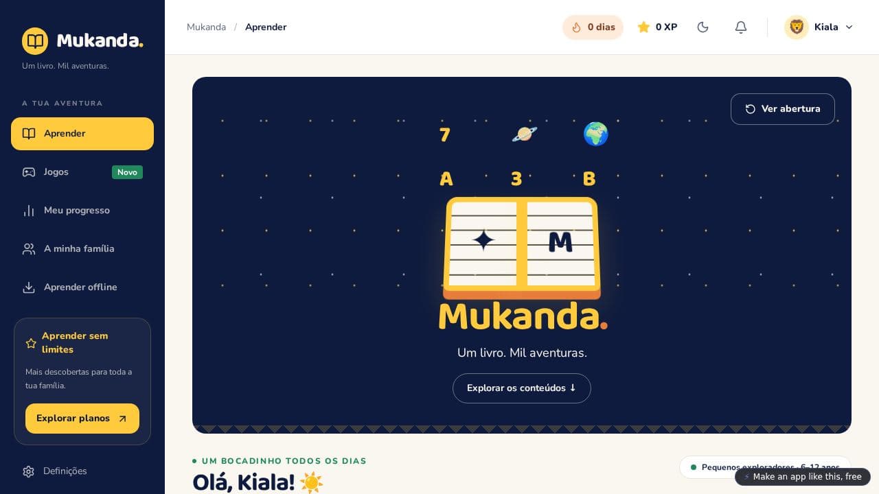 Screenshot of Mukanda Aprende