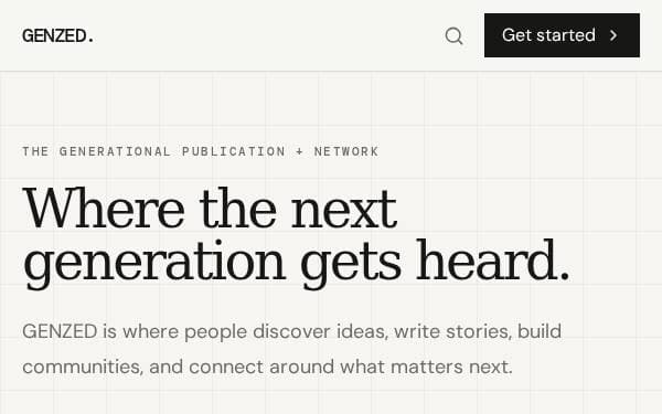 Screenshot of GENZED Social Publishing