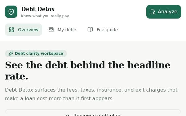 Screenshot of Debt Detox AI