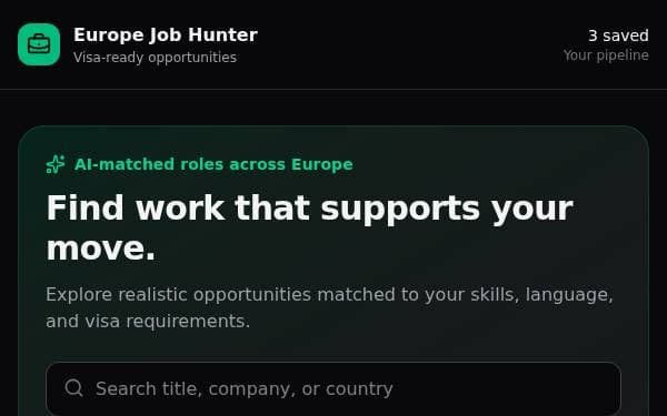 Screenshot of AI European Job Hunter