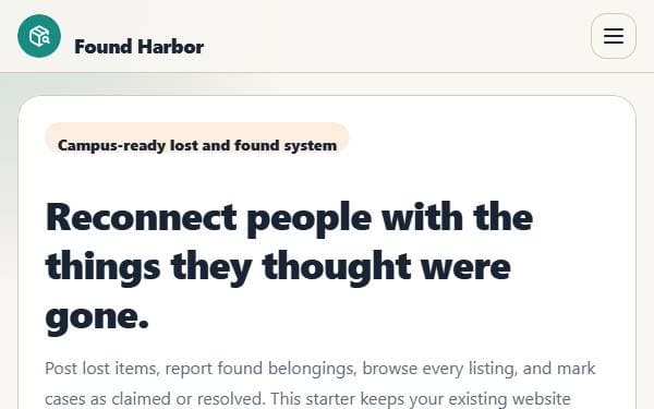 Screenshot of Found Harbor