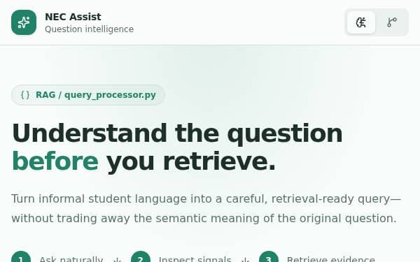 Screenshot of Student Query Understanding