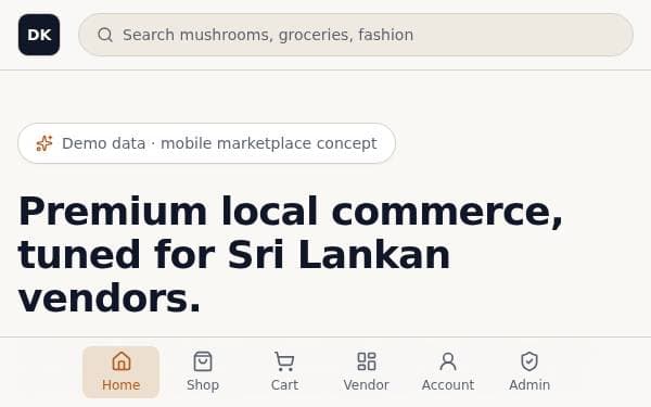 Screenshot of DK Marketplace
