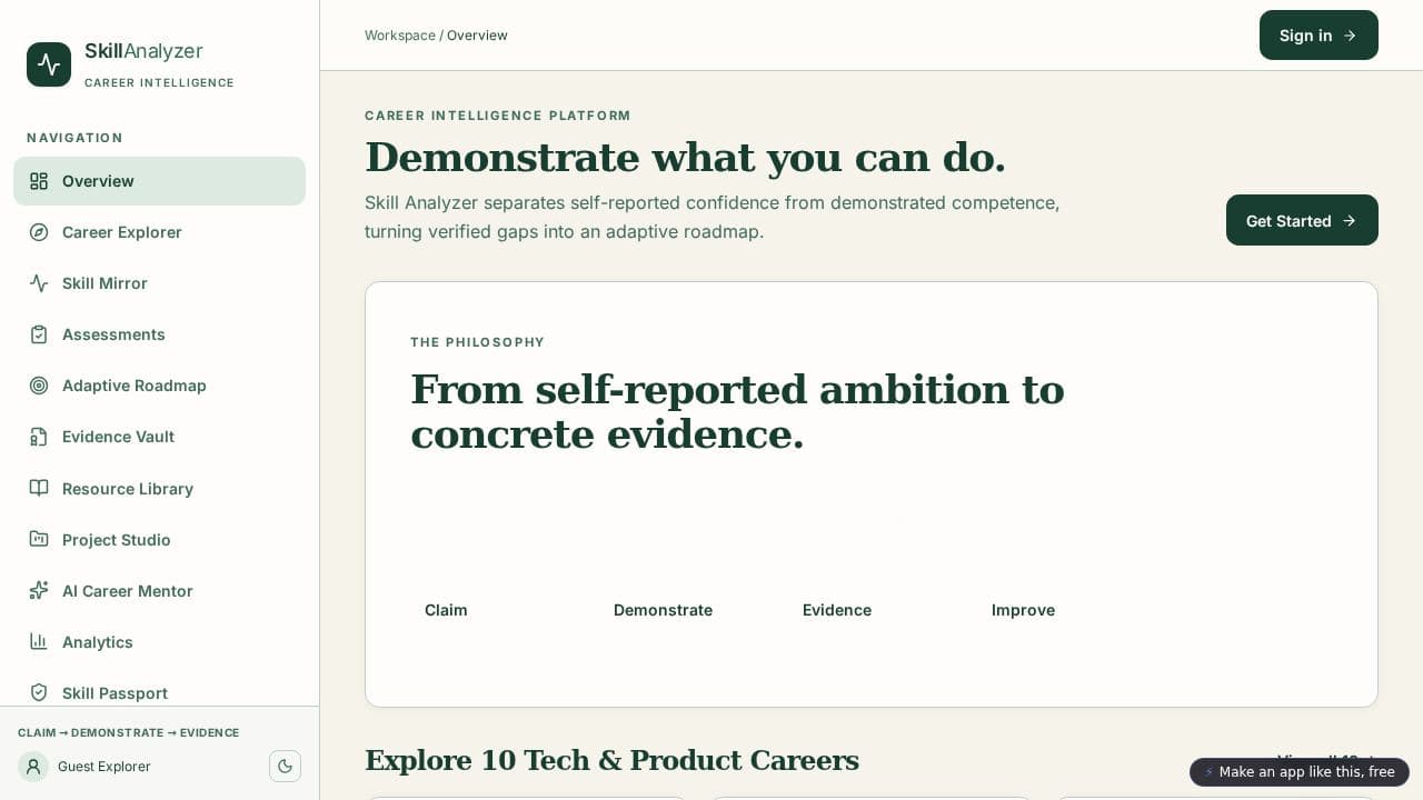 Screenshot of Skill Analyzer