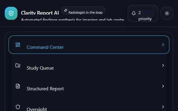 Screenshot of Clarity Report AI