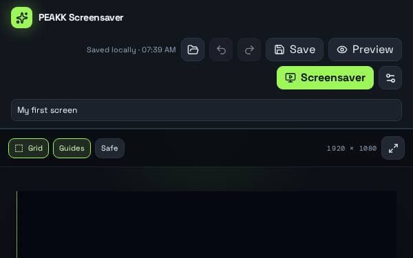 Screenshot of PEAKK Screensaver Studio