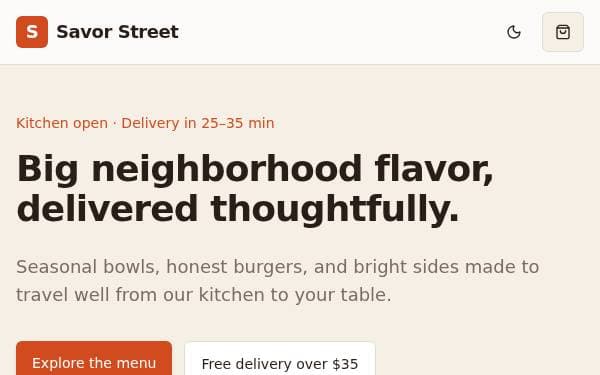 Screenshot of Savor Street