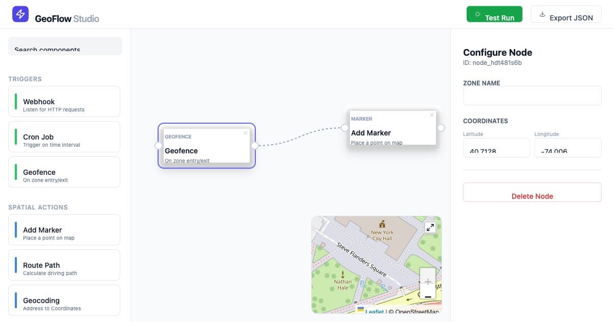 Screenshot of GeoFlow Studio