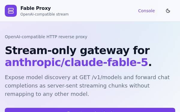 Screenshot of Fable Stream Proxy