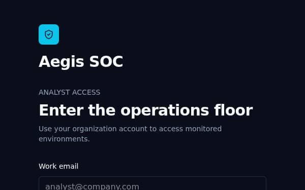 Screenshot of Aegis SOC