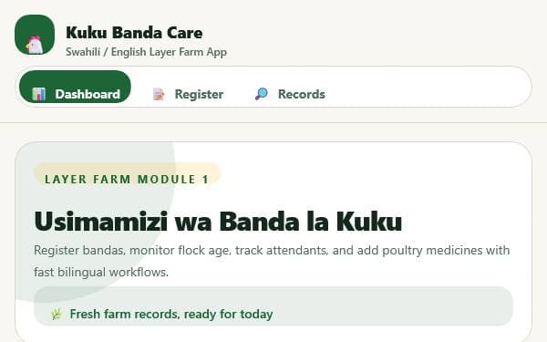 Screenshot of Kuku Banda Care