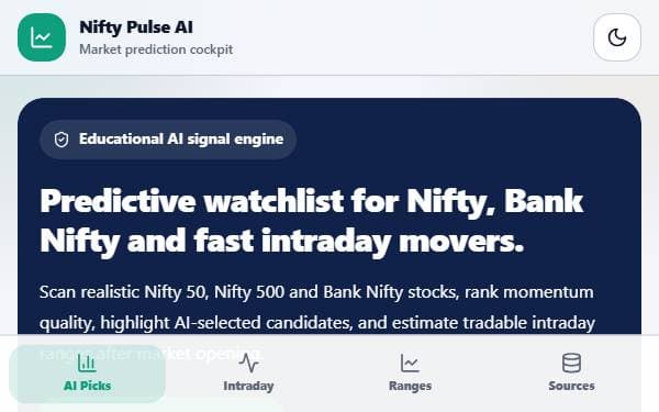 Screenshot of Nifty Pulse AI
