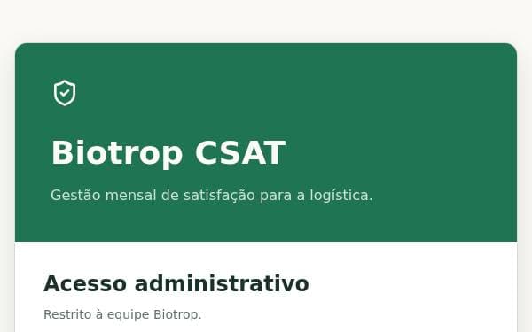 Screenshot of Biotrop CSAT Hub